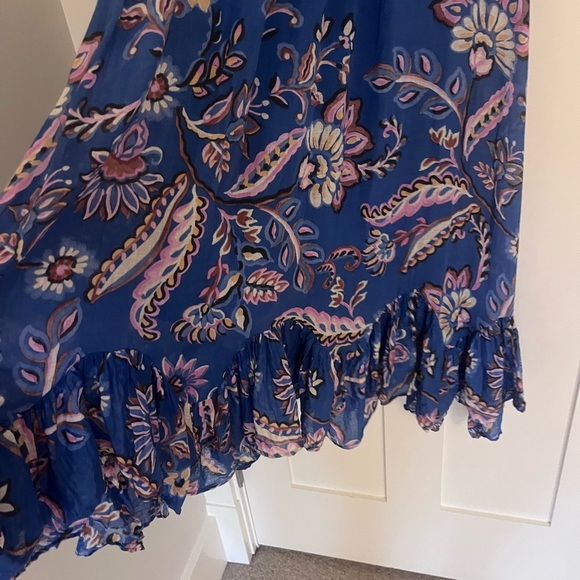 Mango Long Floral Print Dress Sz M - Picture 9 of 11